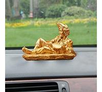 Car Dashboard Ornament Zen Statue Smiley Bobblehead Office Cab Small Decoration Interior Accessories,Gold,Pray