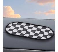 Car Dashboard Sticky Grip Mat for Phones Keys Pens Sunglasses PVC Material with Heat Resistant and Washable Properties for Secure Storage (black-white)