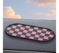 Car Dashboard Sticky Grip Mat for Phones Keys Pens Sunglasses PVC Material with Heat Resistant and Washable Properties for Secure Storage (pink-black)