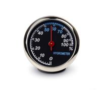 Car Dashboard Thermometer Hygrometer Dual Function Zinc Alloy Steel Gauge Night Light Reading Clear Markings Glass Mirror 4x4x4cm Fits Vehicles Home Office RV Small Space(Hygrometer)