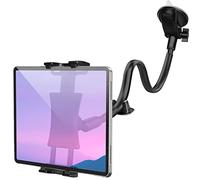 Car Dashboard Windshield Tablet Mount, 13" Long Arm Gooseneck, 360° Flexible Window Suction Cup Holder for Truck SUV, for iPad Pro 12.9/11/10.5/9.7/Air/Mini 6 5 4, Samsung Galaxy, 4.7"-12.9" Tab&Phone