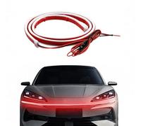 Car Daytime Running Lights for Jeep Compass Gladiator Grand Cherokee,Dynamic Scan Hood LED Light Strip Flexible Light Strip Bonnet Lights Decoration Accessories,red-120cm