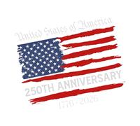 Car Decals - 250th American Flag Sticker Set, Waterproof Patriotic Automotive Category, Semi-Quincentennial Commemorative Decals for Trucks & Sedans, Vinyl for Helmets & Laptops