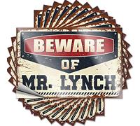 Car Decals Beware of Mr. Lynch Funny Sticker 10 Pcs Warning Stickers for Cars Car Stickers Funny(6X9CM)