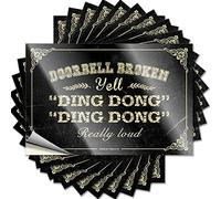Car Decals Doorbell Broken Yell Ding Dong Really Loud Funny Sticker 10 Pcs Window Stickers for Car Bumper Sticker(6X9CM)