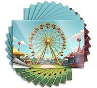 Car Decals Ferris Wheel and Carnival Amusements Stickers 10Pcs Cave Man Bar Funny Car Stickers and Decals(6X9CM)