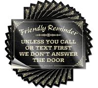Car Decals Friendly Reminder Unless You Call Or Text First We Don't Answer The Funny Sticker 10 Pcs Car Decals Funny Bar Decor(6X9CM)