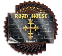 Car Decals Golden Crowned Cross On Black Brick Wall Stickers 10Pcs Car Stickers for Men Car Stickers and Decals(12X18CM)