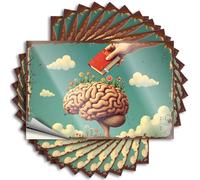 Car Decals Growing Knowledge: A Brain Tree Blooms with Books Stickers 10Pcs Car Stickers for Men Car Stickers and Decals(8X12CM)