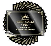 Car Decals Keep Calm I'm Almost A Laboratory Worker Stickers Bar Signs for Home Bar Wall Cave Man Bar(8X12CM)