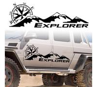 Car Decals Mountain Compass, Cool Auto Stickers Waterproof Vinyl Hood Decal Car Window Stickers Auto Graphics Body Side Door Trunk Decoration for Racing Car SUV Truck Off-Road Vehicle Jeep RV, Left