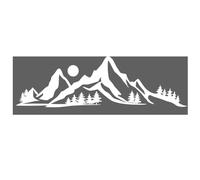 Car Decals Mountain Forest, 3 Pcs Waterproof Vinyl Stickers for Car, White, 30 x 8.6 cm