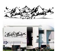 Car Decals Mountain Forest, Waterproof Vinyl Stickers for Car, Cool Auto Stickers Body Side Door Trunk Decoration for RV Camper Caravan Truck SUV Sedan Van, Black, 100 * 28 CM