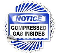Car Decals Notice Compressed Gas Insides Stickers 10 Pcs Warning Stickers for Cars Car Stickers Funny(8X12CM)