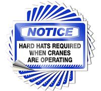 Car Decals Notice Hard Hats Required When Cranes are Operating Stickers 10 Pcs Funny Car Stickers Funny Car Stickers(8X12CM)