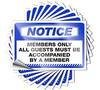 Car Decals Notice Members Only All Guests Must Be Accompanied By A Member Stickers 10 Pcs Car Stickers for Men Funny Bumper Sticker(6X9CM)