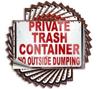 Car Decals Private Trash Container: No Outside Dumping Sign Stickers 10Pcs Car Stickers for Men Car Stickers and Decals(6X9CM)