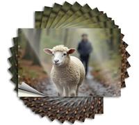 Car Decals Sheep in The Forest Path Stickers 10Pcs Naughty Stickers for Adults Stickers for Your Car(12X18CM)
