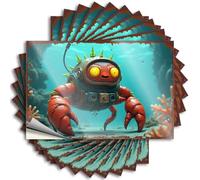 Car Decals Underwater Adventure: The Lobster Diver's Quest for Coral Treasur Stickers 10Pcs Toolbox Stickers and Decals Funny Bumper Stickers(12X18CM)