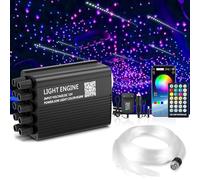 Car Decor Fibre Optic Lamp 32W dual color 600 Twinkle & 200 Shooting Stars - Remote Control Star Projector with 16 Light Modes, Ideal for Sensory Tent & Car Accessories Interior - BRIVULGENT