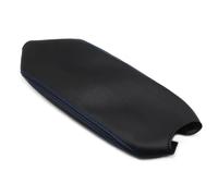 Car Decoration Car Center Console Armrest Box Microfiber Leather Trim Protective Cover With Elastic Band For Golf 6 MK6 2010-2013(Black-blue line)