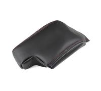 Car Decoration Car Center Console Lid Armrest Box Microfiber Leather Cover Decor Black-red&blue Line For E46 3 Series 1998-2005(Left hand drive)