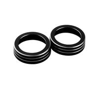 Car Decoration Interior 2Pcs/Set Replacement AC Climate Control Ring Knob Trim Cover For Civic 2016-2019 Red Aluminum Car Decor Accessories(Black)