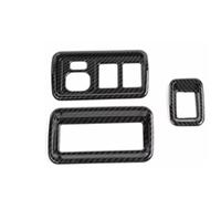 Car Decoration Interior Carbon Fiber Grain ABS Instrument Co-pilot Decoration Cover For 4Runner 2010+ Car Interior Protection Accessories Sticker Self Adhesive(Reverse Mirror)