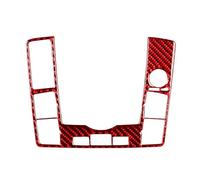Car Decoration Interior For A6 S6 C6 2005-2011 Carbon Fiber Gear Shift Multimedia Control Panel Cover Car Accessories Interior Decoration Sticker Decoration Interior Trim(Red RHD)