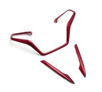 Car Decoration Interior For Civic 10th Gen 2016-2021 For CRV 2017-2022 Interior Steering Wheel Frame Cover Trims Sticker Car Decoration 3x Red Interior Decorations