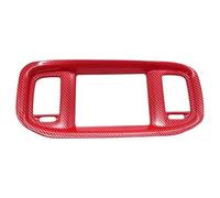 Car Decoration Interior For Dodge For Charger 2015+ Carbon Fiber Dashboard DVD Navigation Screen Frame Cover Trim Decoration Interior Trim(Red Carbon Fiber)