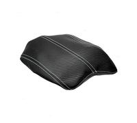 Car Decoration Microfiber Leather Carbon Fiber + Black Splice Car Accessory Central Armrest Box Cover Trim For Accord 9th 2014-2016(White line)
