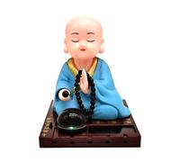 Car Decoration with Monk Solar Shake - Solar Bobble Toy, Zen Dashboard Figure | Shaking Meditation Doll, Cheerful Sun-Powered Ornaments, Spiritual Car Accessory for Atmos