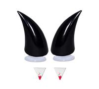 Car Decorations Exterior, Halloween Vehicle Roof Decoration, 3D Horns and Fangs Auto Bumper Decor, Weatherproof Material for Truck Motorcycle RV Vehicle Modifiers Detailing, 2.76x4.72x7.09 inches