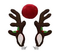 Car Decorations - Reindeer Horns with Nose, Car Decorations | for Car Truck Vehicle SUV Exterior Window Roof Top Holiday