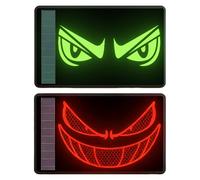 Car Dëmon Eye Decorative Sticker, Solar-Powered Glow, 7.8x12.5cm, Reflective Car Stickers, Dëmon Eye Style Safety Warning Decals, Night Visibility, For Women Men Adults