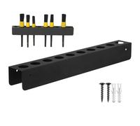 Car Detailing Brush Organizer - 16x2x2 Inches Cleaning Brush Holder, Rack Supporting Ten Pieces, Vehicle Grooming Tool Storage System | Garage Wall Arrangement Solution Suitable Valeting Supplies