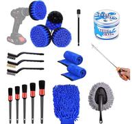 Car Detailing Brush Set, Car Detailing kit, Auto Detailing Drill Brush Set, Car Detailing Brushes, Car Wash Kit with Cleaning Gel, Car Cleaning Tools Kit for Interior,Exterior, Wheels, Dashboard