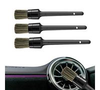 Car Detailing Brushes | 3 Different Sizes Car Interior Detailing Kit - Handle Automotive Detail Brushes for Cleaning Wheels, Engine, Interior, Air Vents, Car,