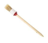 Car Detailing Brushes, Paint Brush Pig Hair Brush Birch Handle Brush Round Head Paint Wash Brush,Detailing for Cleaning Car Wheels, Emblems, Engine Bay, Leather, Air Vents, Interior and Exterior,1PC