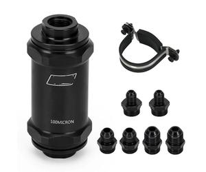 Car Diesel Filter Heavy-Duty Black AN Series Fuel Filter Assembly Fit For High-Volume Flow 10 Micron 100 Micron Washable Element For Auto-part System fuel filter(100 MICRON)