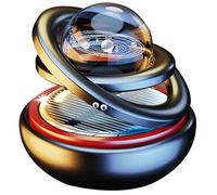 Car Diffuser,Car Air Freshener, Solar Power Combines Suspension and Rotation Car Diffuser with Interstellar Double Ring, Smart Car Air Freshener for Car Interior Decoration