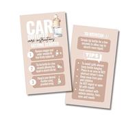 Car Diffuser Instruction Cards | Physical Printed 2" x 3.5" inches Business Card Size | Car Diffuser Supplies | White with Black Design (Tan)