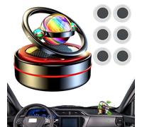 Car Diffuser | Solar Powered Rotating Perfume Diffuser for Car - Low Noise Multifunctional Long Lasting Air Freshener for Auto, Vehicle, Truck