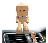 Car Diffuser Vent Clip - Wooden Robot Air Fresheners Vent Diffuser - Interior Scent Decorations for Car Road Trip Kitchen Home Bedroom Bathroom
