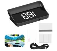 Car Digital Speedometer, Universal HUD Speedometer, Heads-up Display, Km/h LED Large Font Display, USB Cable Plug-and-play, Suitable For All Vehicles(White,A)