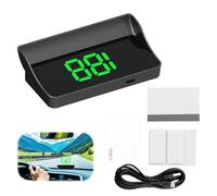 Car Digital Speedometer, Universal HUD Speedometer, Heads-up Display, Km/h LED Large Font Display, USB Cable Plug-and-play, Suitable For All Vehicles(Green,A)