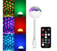 Car Disco Ball Light with Night Light, Mini USB Atmosphere Lights Music Controlled Strobe Magic Ball with Remote Control for Disco Party Decoration Parties DJ Club Stage Children Birthday