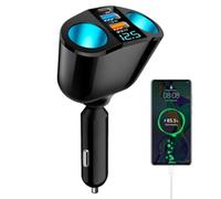 Car Distributor Charger -car Deputy Adapter, Fast Charging Carpter Adapter 66W | USB Extension Charger, 360 Degree Rotary For Mobile Phones, TV