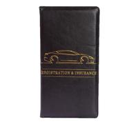 Car Document Wallet, License Wallet, PU Leather Car Registration Wallet | Car Interior Accessories Document Holder for Documents, Cards, Black, Se référer au descriptif, Refer to description